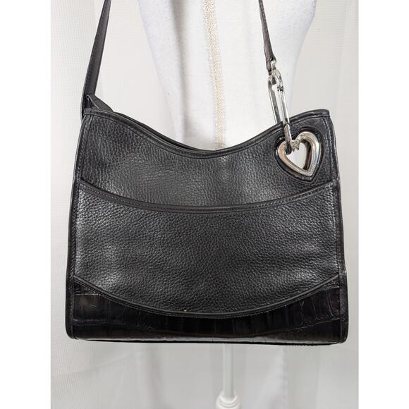 Brighton Black Satchel Bag with Heart Detail - Picture 6 of 10